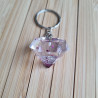 Porte-clé Diamant Transparent avec Paillettes violettes