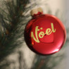 Boule de Noël Rouge Brillante Personnalisée